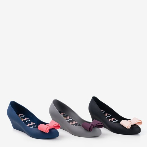 Жіноча чорна гумова меліса на танкетці Grawiti - Взуття