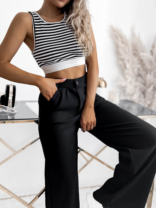 Широкі жіночі штани чорного кольору - Одяг