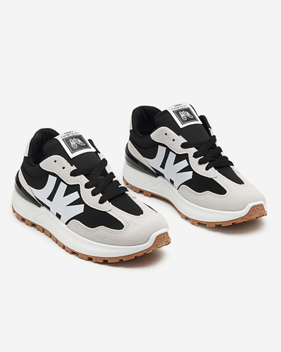 Dámské černé tenisky s šedými vsadkami Narisa - Obuv