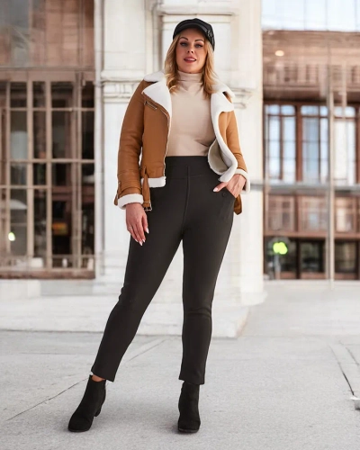 Royalfashion Жіночі утеплені штани-треггінси PLUS SIZE