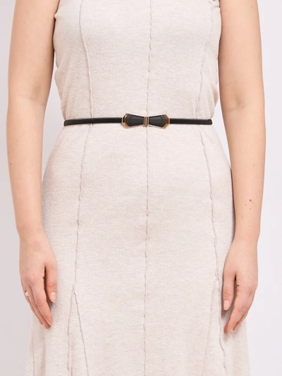 Жіночий металевий пасок Melina чорний з декоративною пряжкою в стилі гламур