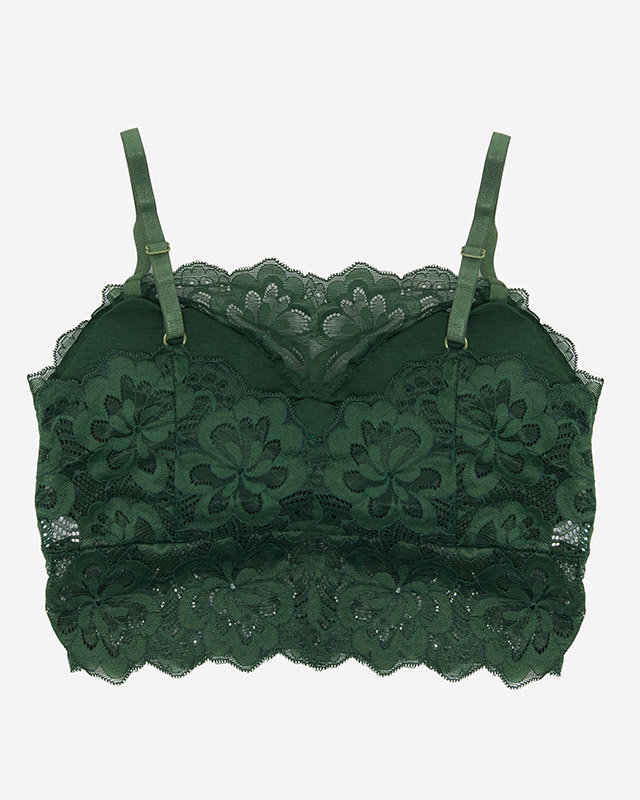 Dámská tmavě zelená krajková braleta - Spodní prádlo