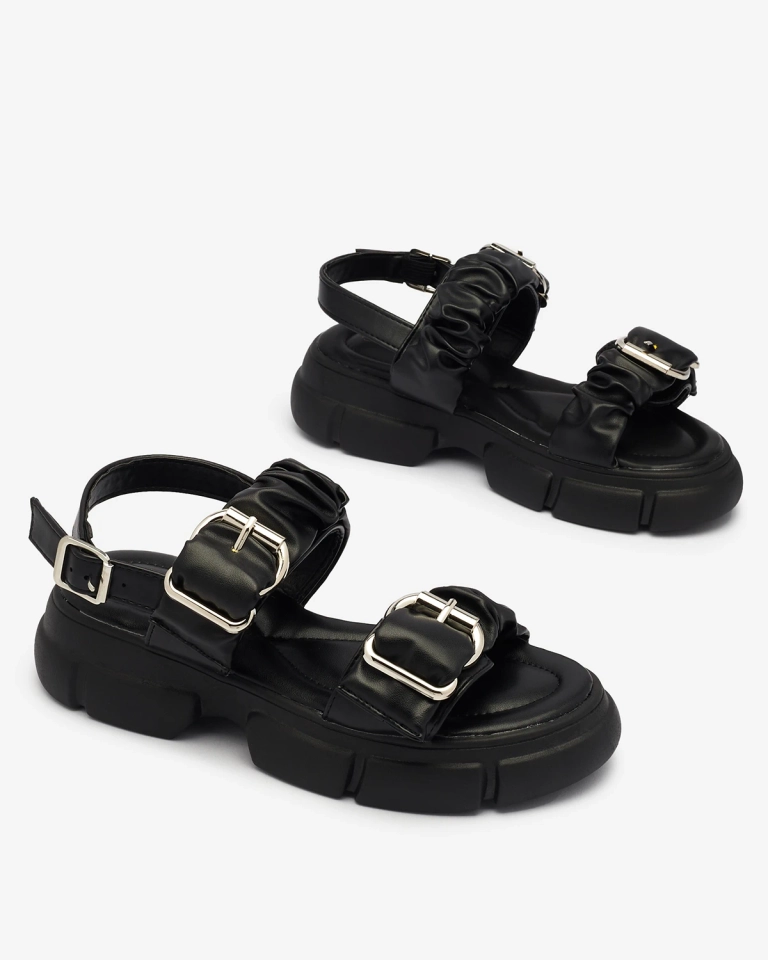 Royalfashion Černé dámské sandály na silnější podrážce Bannat