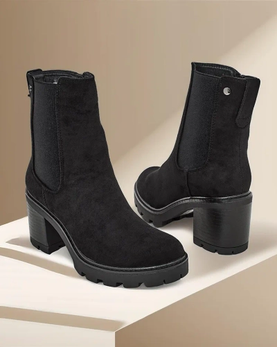 Royalfashion Dámské kotníkové boty z eko-suede na opatku Weggis