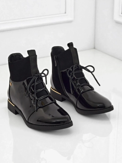 Luca Gloss Black Boots z Eko Kůže