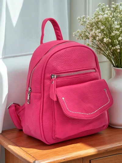 Aurelia Fuksja Plecak Skóra Ekologiczna Królewska Moda Damski 25x25cm