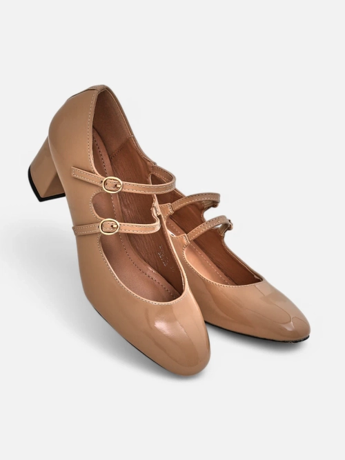 Royalfashion Патентовані жіночі туфлі на підборах зі стрічками Ovigs