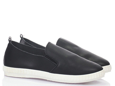 Czarne trampki slip on - Obuwie