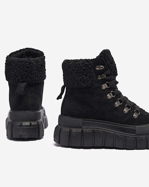 Ботильйони Жіночі Diana Чорні Шкіряні Зручні на Зиму