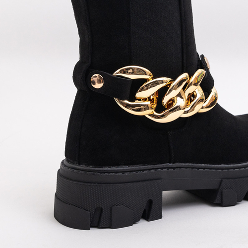 Чорні жіночі черевики з оздобленням Emilita