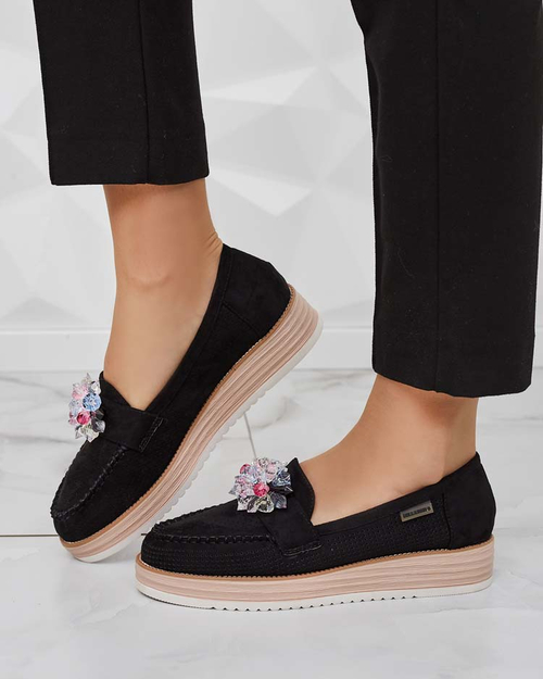 Мокасини Royalfashion з різнокольоровим камінням Restea