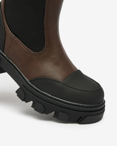 Royalfashion Tmavě hnědé dámské polobotky Blyss