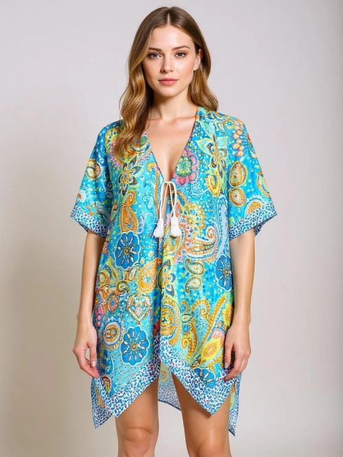 Сукня Парео Aurora Riviera - кольорова тканина Royalfashion, V-подібний виріз