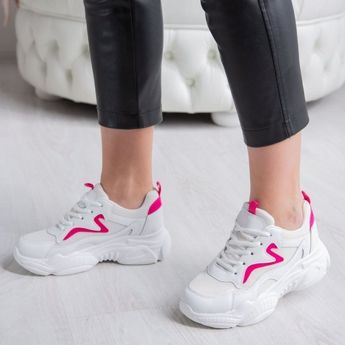 Білі кросівки з рожевою вставкою Miasea - Взуття