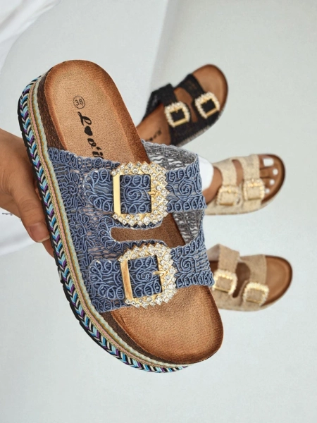 Royalfashion Жіночі сандалі з пряжками зі стразами GlamCork