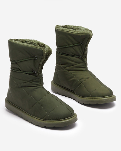 Tmavě zelené dámské boty a'la snow boots Amirfu- Obuv