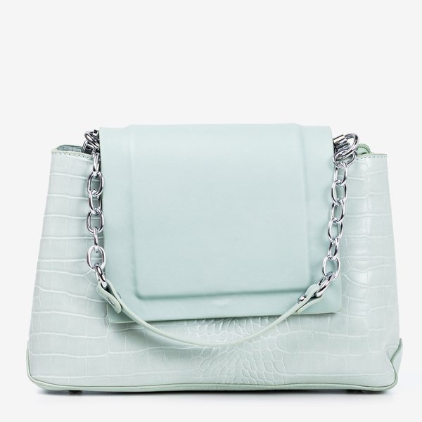 Světle modrá dámská kabelka s reliéfem zvířete - Kabelky 1