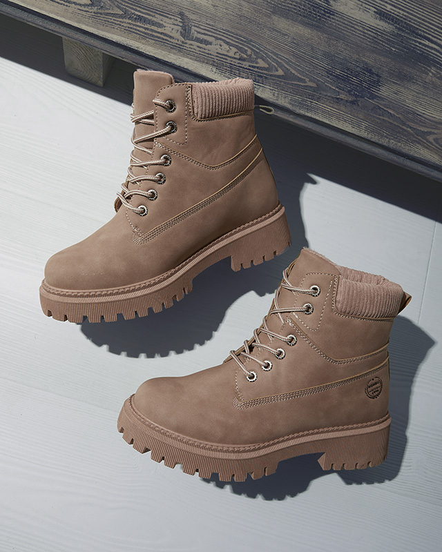 Tmavě růžové dámské zateplené boty Teruna - Obuv