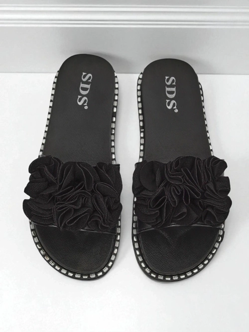 Royalfashion Жіночі шльопанці на плоскій підошві Flora Verde