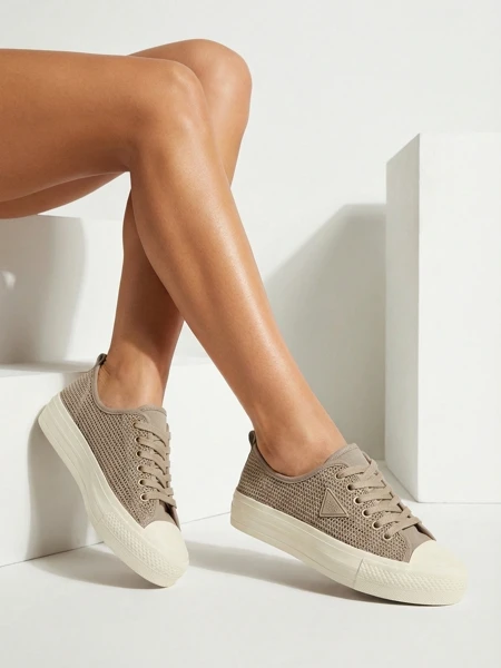 Dámské sneakers Hypatia Mesh světle hnědé na léto plochá podrážka 3cm