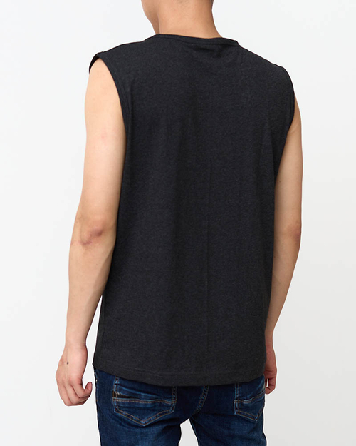Чоловіча графітова футболка без рукавів - Одяг