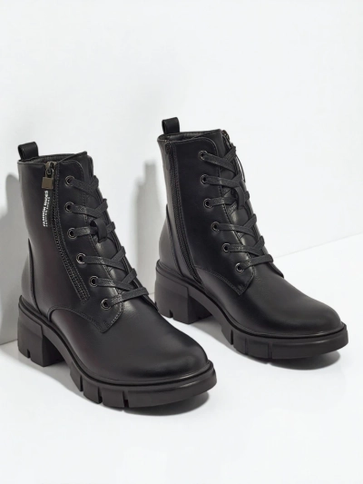 Eko kožené šněrovací dámské kotníkové boty Nomelira