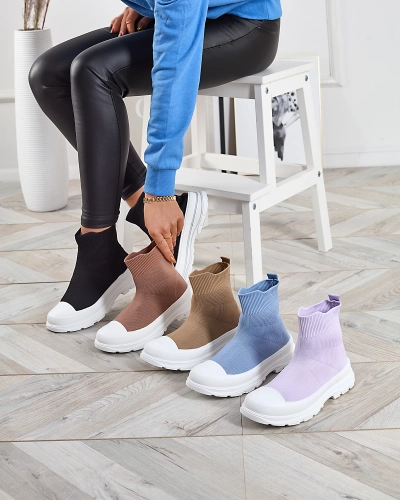 Světle hnědé dámské nazouvací vysoké sportovní boty a'la sneakers Vertiks - Obuv