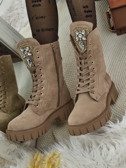 Royalfashion Жіночі високі ботильйони типу воркери Suboo