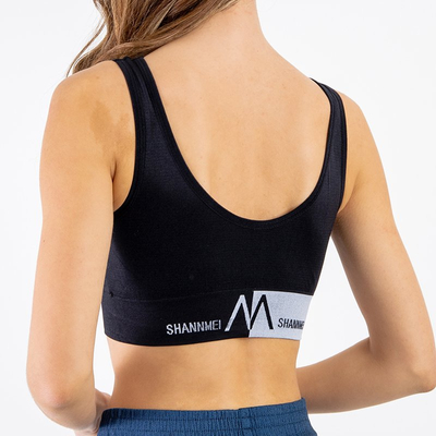 Černá sportovní podprsenka s nápisy - Spodní prádlo