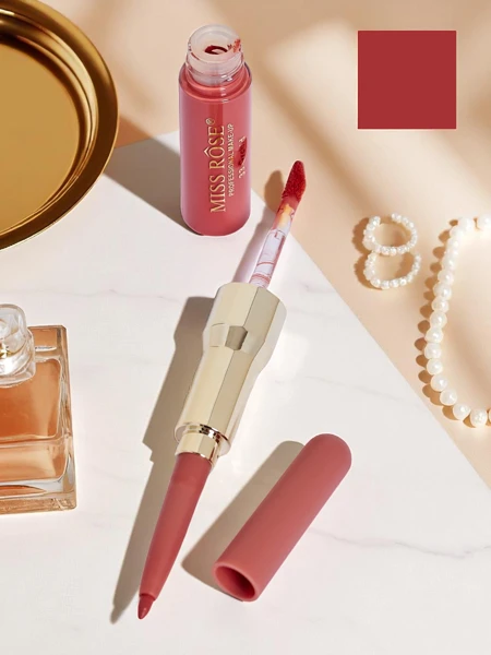 Tekutá rtěnka a konturovací tužka na rty 2 v 1 Coral Fever