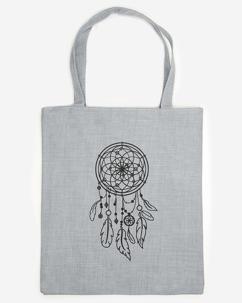 Сіра тканинна сумка з принтом - Аксесуари