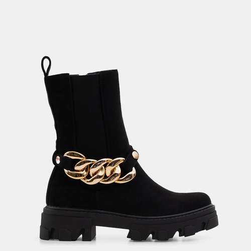 Чорні жіночі черевики з оздобленням Emilita