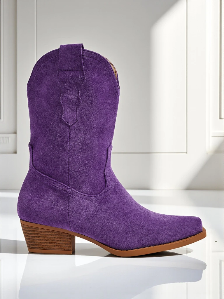 Dámské kovbojské boty eko semišové SpireHush
