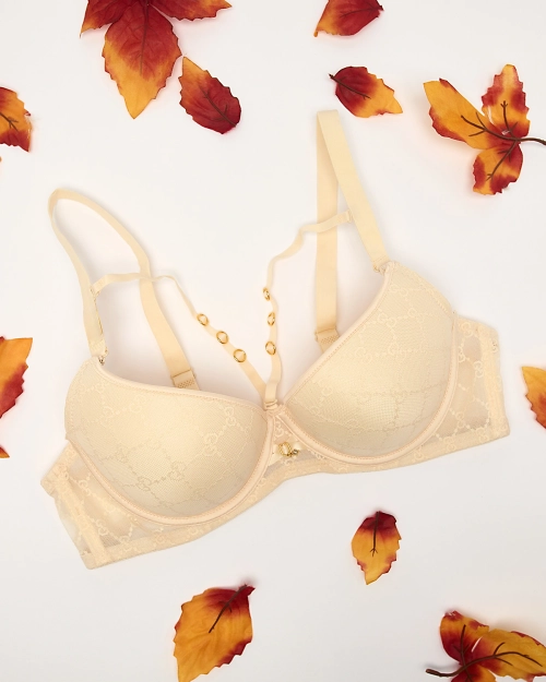 Жіночий бюстгальтер пуш-ап на бретелях Royalfashion бежевий