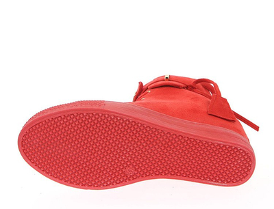 Czerwone sneakersy na koturnie - Obuwie
