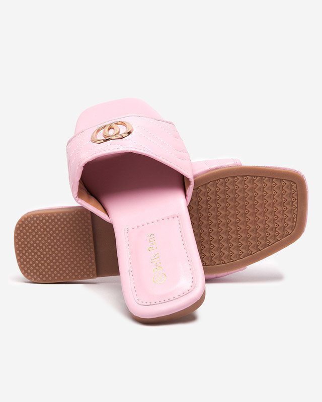 Dámské pantofle z ekokůže fialové barvy se zlatým zdobením Daliso - Obuv