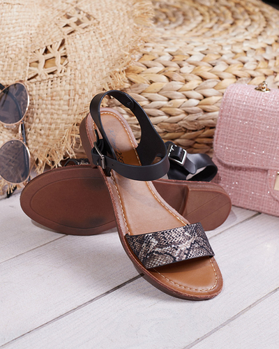 Dámské sandály s černým embosováním Xetera - Boty