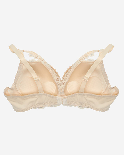 Жіночий бежевий мереживний бюстгальтер Push-Up з бретелями - Нижня білизна