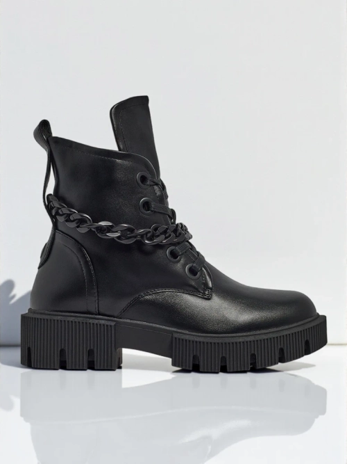 Еко шкіряні жіночі ботильйони Anviq на шнурівці