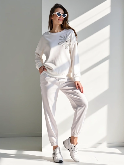 Royalfashion жіночий в'язаний комплект з квіткою