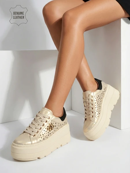 Ažurové sportovní dámské tenisky z přírodní kůže Atelle