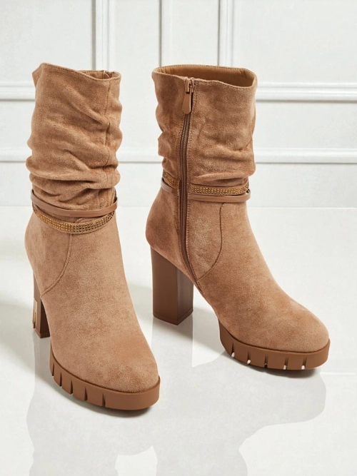 Ботильйони жіночі еко замшеві на підборах-стовпчику BrambleDusk