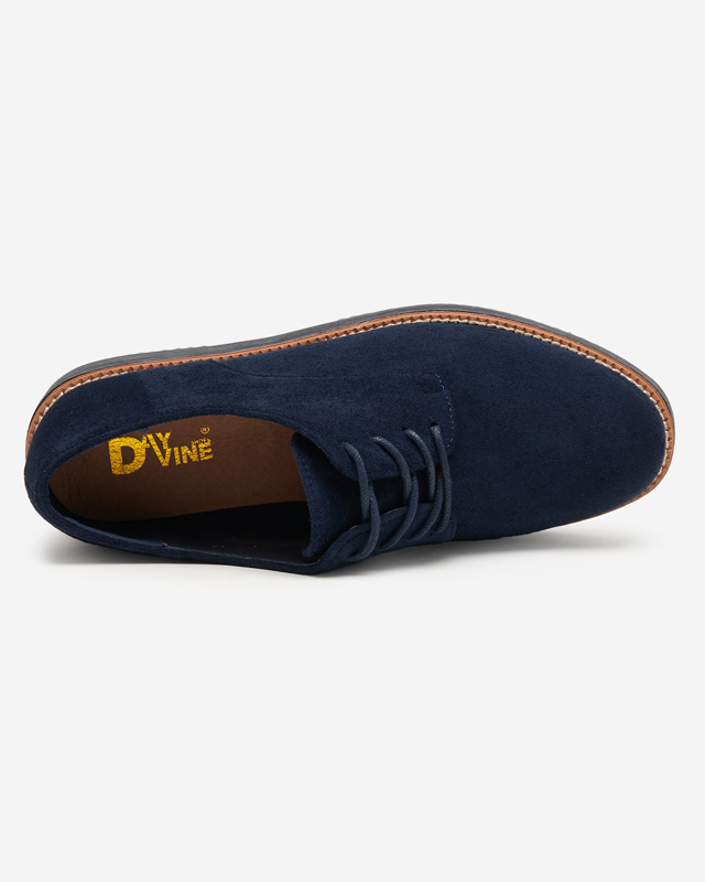 OUTLET Námořnicky modré dámské eko semišové boty Ferry - Obuv