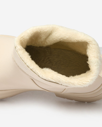 Royalfashion Бежеві матові жіночі черевики на товстій підошві Holeopi