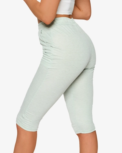 Dámské látkové 3/4 šortky v mátové barvě PLUS SIZE- Oblečení