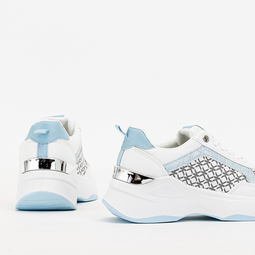 Білі жіночі кросівки з блакитними вставками Weniso