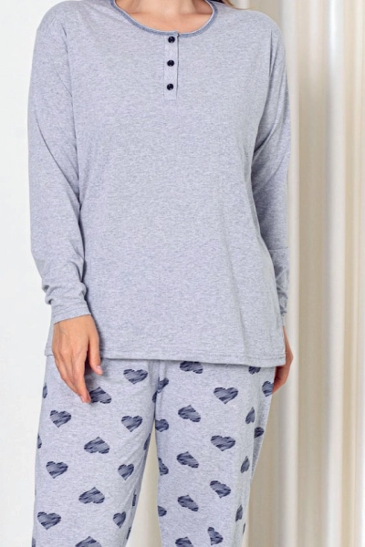 Dámská bavlněná pajamová souprava Royalfashion ve velikosti PLUS SIZE