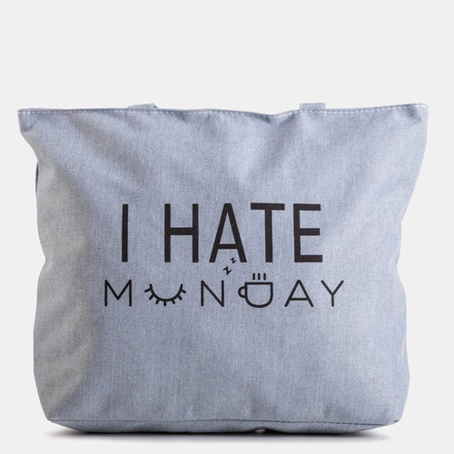 Сіра сумка з написом