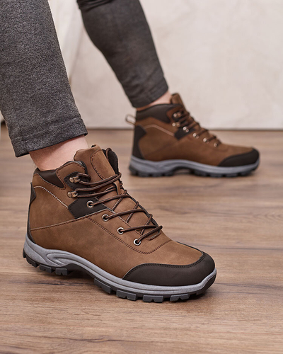 Royalfashion Tmavě hnědé pánské trekové boty Nokuki