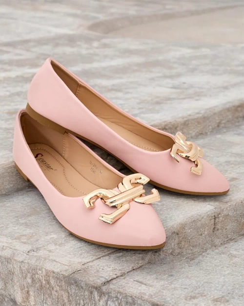 Royalfashion Чорні балетки для жінок з прикрасою на носку Figgda